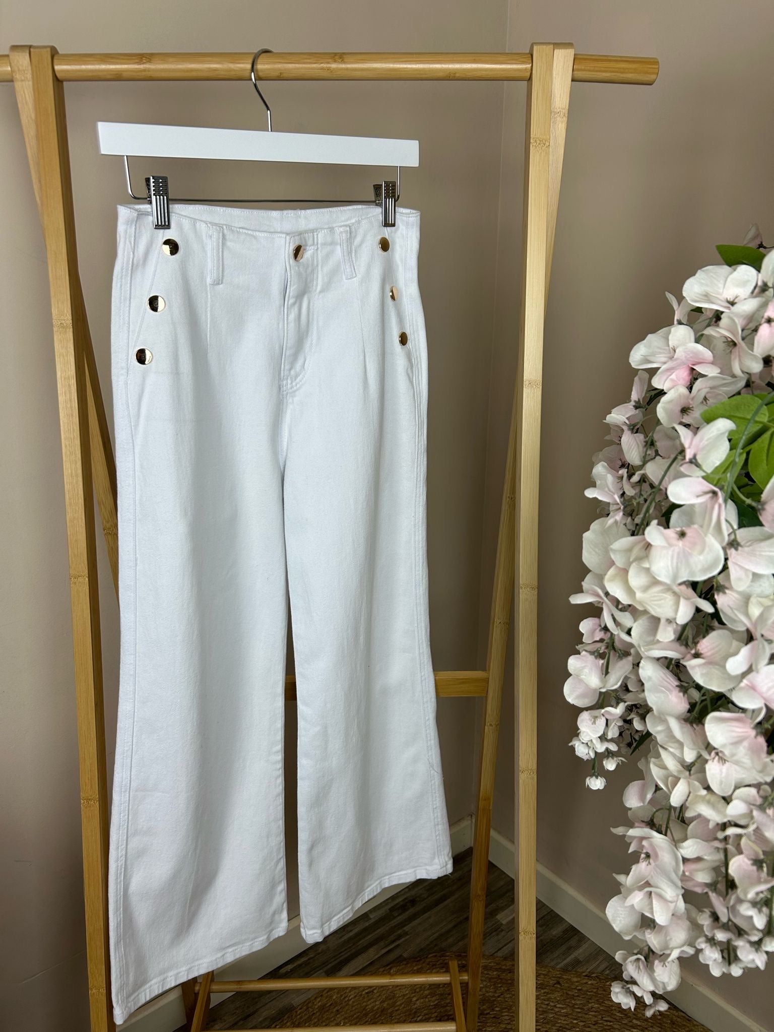 Pantalón straight blanco